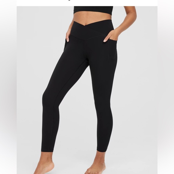aerie Pants - OFFLINE BY AERIE Crossover High Waisted Black Leggings with Pockets